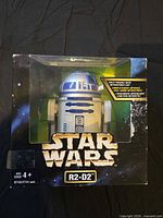 Front of boxed R2-D2 figure showing packaging and figure