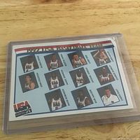 Front view of the 1992 USA Basketball Team card in protective sleeve