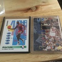 Two Michael Jordan cards side by side showing fronts
