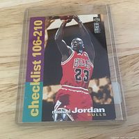 Card in plastic holder front view