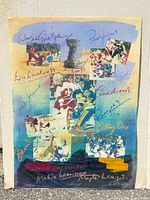 Full view of entire unframed print showing collage, colours and overall condition