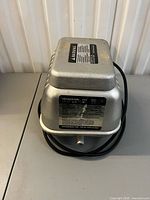 Full view of air pump top and label