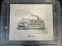 Full view of the lithograph print on storage bin