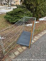 Full view metal dog crate with pan inserted
