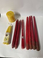 Full set of candles laid out showing colors, quantities and condition