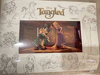 Front view of matted Tangled lithograph