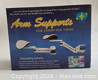 Front of retail box showing New Star Arm Supports for Computer Users, AS-101 model