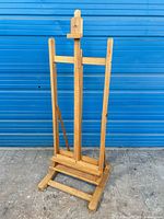 Full view of wooden adjustable easel