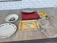 Group shot of all serveware and placemats on table