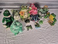 Entire lot overview showing all plush toys and figurines