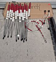 Group of abacus rods, suction pads, bead loops