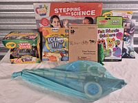 Group shot of all boxed items plus mesh bag