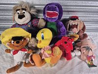 Group shot of all seven plush toys
