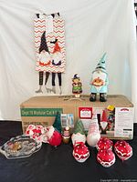 Group shot showing all items and boxed tree