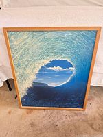 Front view of framed Davey Miller wave print