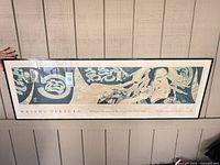 Full view of framed Masami Teraoka exhibition poster
