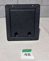 Front view of closed stage box