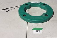 Green plastic fish tape reel with 100-ft tape partially extended