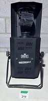 Front view showing Chauvet Insignia 2.0 logo, barrel mirror assembly, yoke