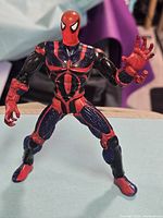 Front view of articulated Spider-Man wet suit figure