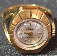 Front view of Birks Rideau ring watch showing dial and bezel
