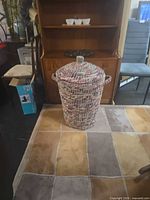 Full view of basket with lid in setting