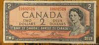 Front of the 2-dollar note showing serial number 9492524 and portrait