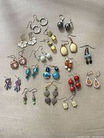 Full layout showing all 17 earring pairs