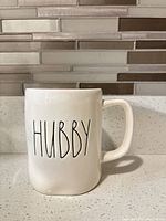 Front of mug showing “HUBBY” text