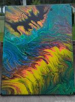 Full view of the abstract acrylic painting