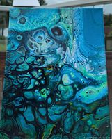 Full view of abstract acrylic painting front