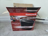 Retail box showing Honeywell Easy to Care Top Fill Warm Mist Humidifier