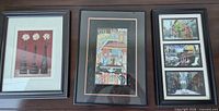 Overview of the three framed prints side by side