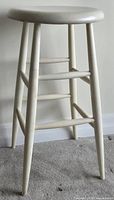 Full view of wooden counter stool