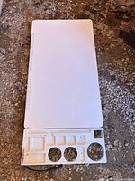 Full view of rectangular tabletop with tray section