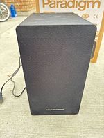 Front view of black subwoofer