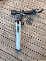Entire telescope with tripod folded and accessory tray