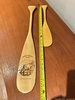 Both paddles beside tape showing length