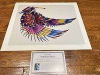 Full view of lithograph with COA below