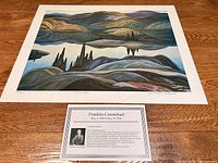 Full view of lithograph with information card