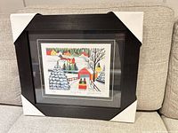 Framed lithograph front view showing full artwork and frame