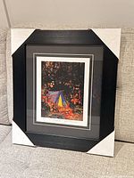 Full view of framed lithograph with protective corners