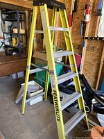 Front view of yellow Featherlite 6-ft ladder