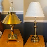 Both brass lamps side by side