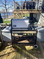 Full view of Weber Genesis Gold grill on deck
