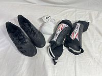 Cleats, shin guards, socks full lot overview