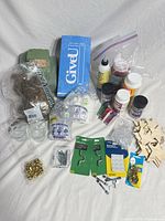 Full lot overview showing all craft supplies and hardware