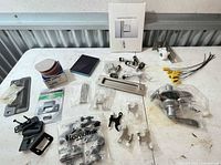 Full assortment of hardware components laid out