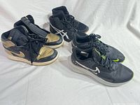 All three pairs of shoes side-by-side, angled view