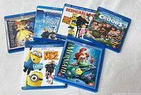 Six Blu-ray cases laid out showing cover fronts